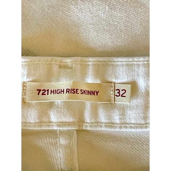 NWT 721 SKINNY WOMEN'S JEANS 32W 30L High Rise White - Picture 8 of 10